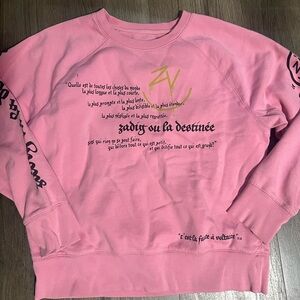 Women Zadig & Voltaire Printed crew neck Sweatshirt pink see description large